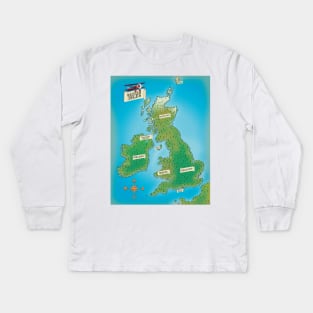 Map of the British Isles Kids Long Sleeve T-Shirt